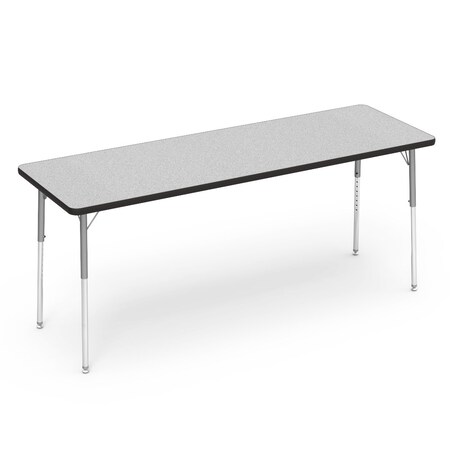 Virco 72 in. W, 24 in. L, 22-30 in. H, Grey Nebula Top / Black Edge 482472